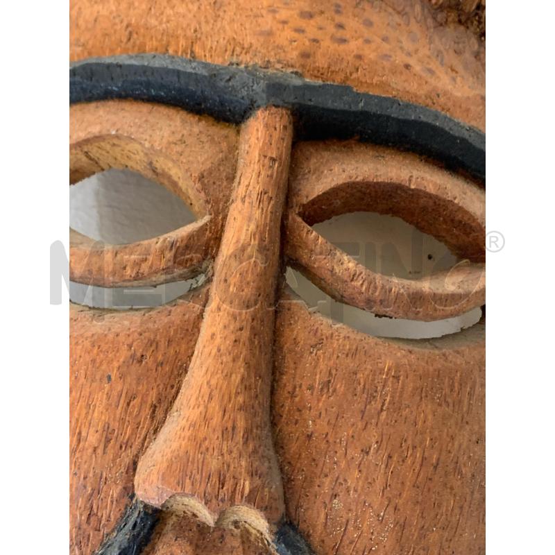 MASCHERA AFRICANA 70X35 VOLTO BARBA NERA CAPELLI RAMI | Mercatino dell'Usato Roma re di roma 2