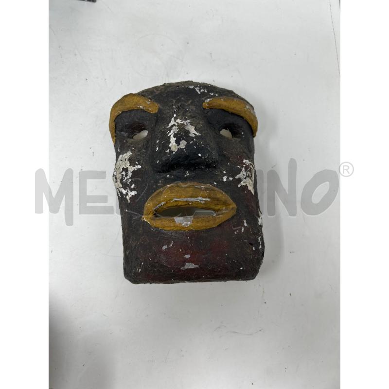 MASCHERA ETNICA CARTA PESTA NERA LABBRA ARANCIONI  | Mercatino dell'Usato Roma re di roma 1