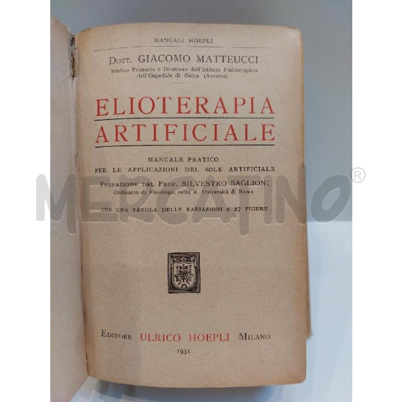 MATTEUCCI ELIOTERAPIA ARTIFICIALE  | Mercatino dell'Usato Roma re di roma 4