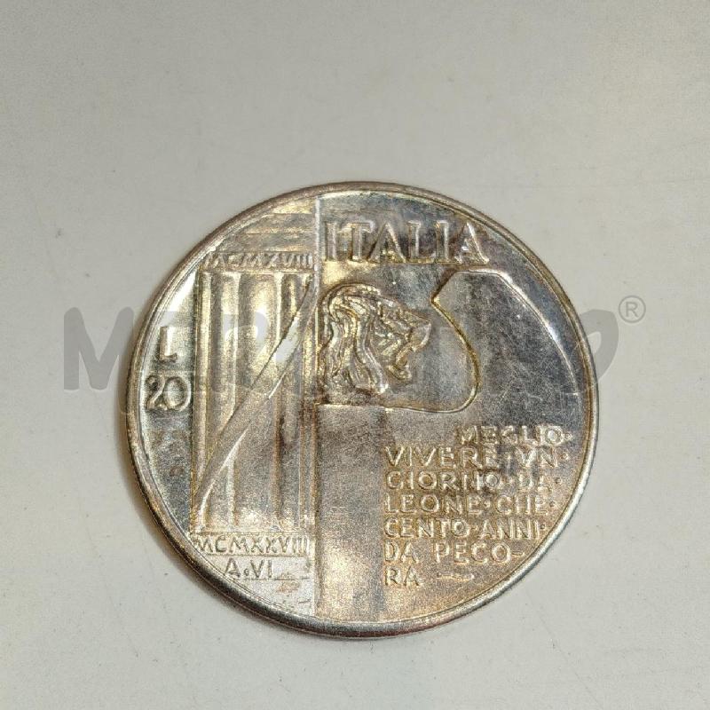 MEDAGLIA 20 LIRE MUSSOLINI 1918 1928  | Mercatino dell'Usato Roma re di roma 2