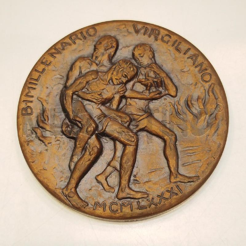 MEDAGLIA COMMEMORATIVA DEL BIMILLENARIO VIRGILIANO 1981 CON CERTIFICATO | Mercatino dell'Usato Roma re di roma 2