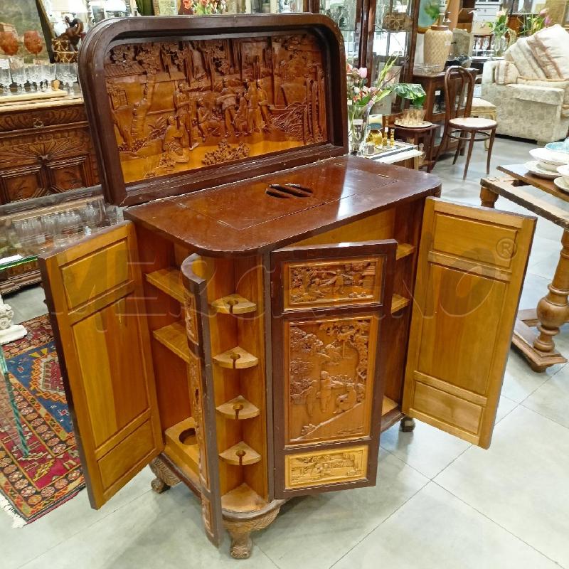 MOBILE BAR ORIENTALE INTARS LEGNO CHIARO | Mercatino dell'Usato Roma re di roma 3