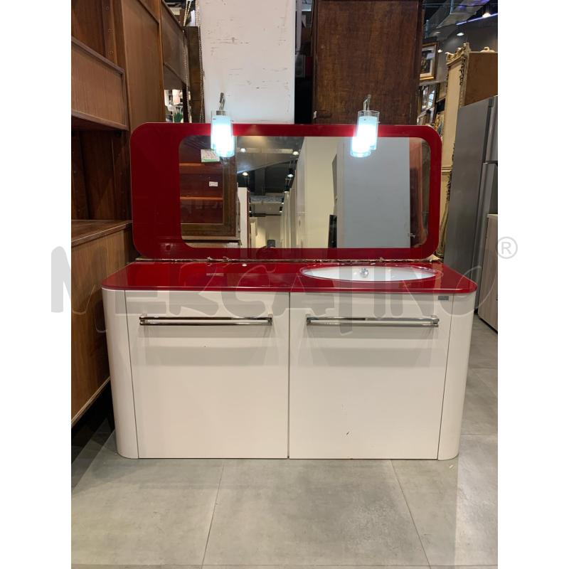 MOBILE LAVABO POXY OPALINA ROSSA +SPECCHIO 2 LUCI | Mercatino dell'Usato Roma re di roma 1