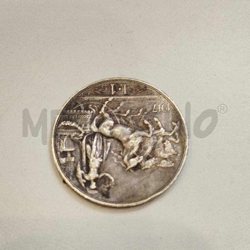 MONETA 1 LIRA 1917 VITTORIO EMANUELE III | Mercatino dell'Usato Roma re di roma 3