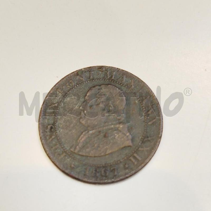MONETA MEZZO SOLDO STATO PONTIFICIO 1867 | Mercatino dell'Usato Roma re di roma 1