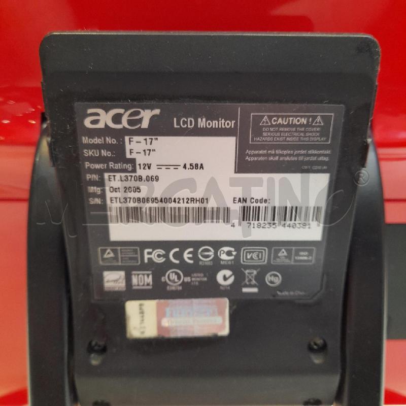 MONITOR PC VGA ACER MOD.F17 FERRARI EDIZIONE LIMITATA | Mercatino dell'Usato Roma re di roma 3