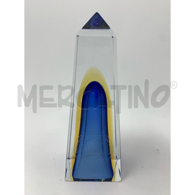 OBELISCO VETRO SOMMERSO POLI BLU INTERNATIONAL UNION | Mercatino dell'Usato Roma re di roma 1