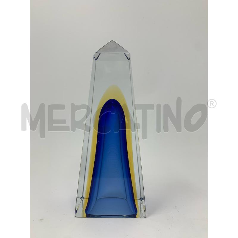 OBELISCO VETRO SOMMERSO POLI BLU INTERNATIONAL UNION | Mercatino dell'Usato Roma re di roma 3