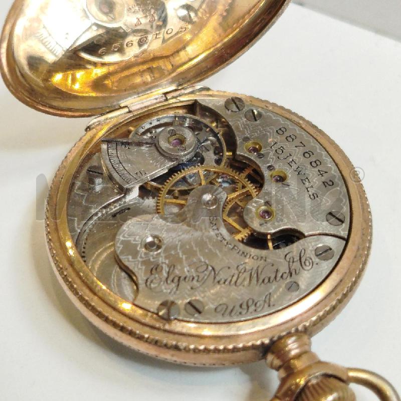 OROLOGIO DA TASCHINO D'EPOCA ELGIN NAT.WATCH USA 15 JEWELS CASSA IN ORO ROSA KEYSTONE 10K | Mercatino dell'Usato Roma re di roma 4