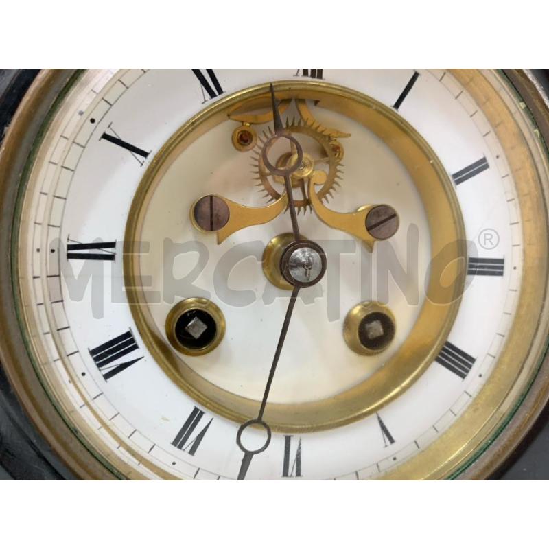OROLOGIO DA TAVOLO LEGNO NERO MECCANISMO A VISTA  | Mercatino dell'Usato Roma re di roma 2