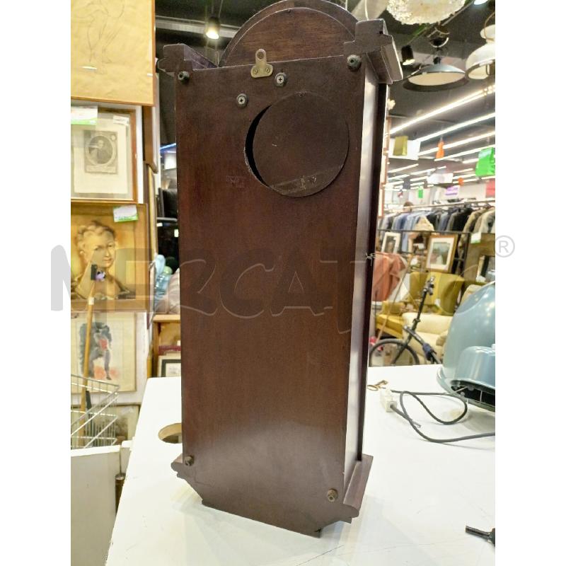 OROLOGIO PENDOLO TEMPUS FUGIT  LEGNO MOGANO RETTANGOLARE APICE ARROTYONDATO | Mercatino dell'Usato Roma re di roma 4