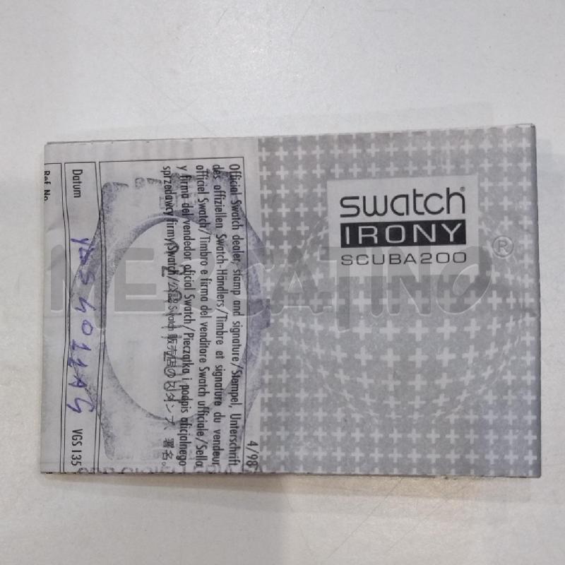 OROLOGIO SWATCH IRONY SCUBA 200   | Mercatino dell'Usato Roma re di roma 3