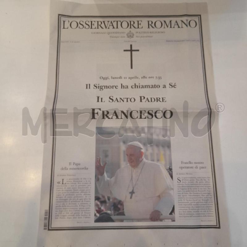 OSSERVATORE ROMANO MORTE BERGOGLIO | Mercatino dell'Usato Roma re di roma 1