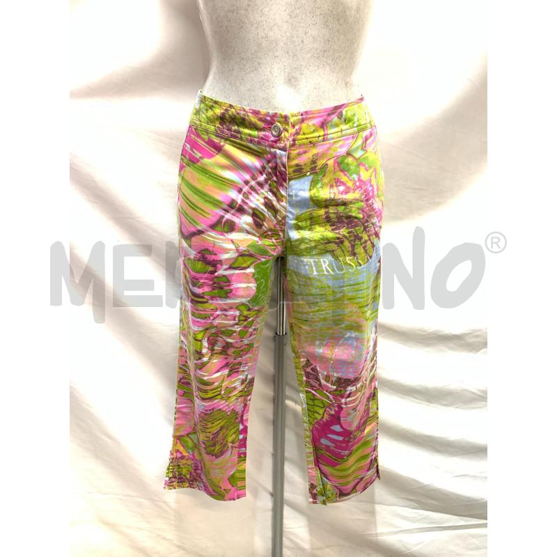 PANTALONE CAPRI TRUSSARDI  VERDE LIME FUCSIA  | Mercatino dell'Usato Roma re di roma 1