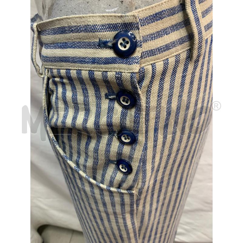 PANTALONE DONNA LUISA SPAGNOLI BIANC RIGHE AZZUR | Mercatino dell'Usato Roma re di roma 4