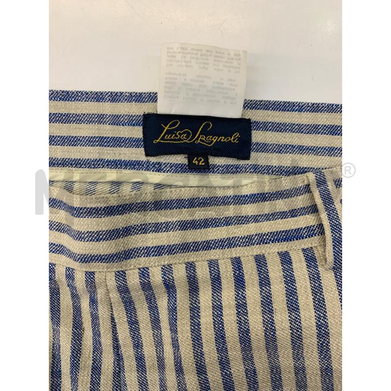 PANTALONE DONNA LUISA SPAGNOLI BIANC RIGHE AZZUR | Mercatino dell'Usato Roma re di roma 5