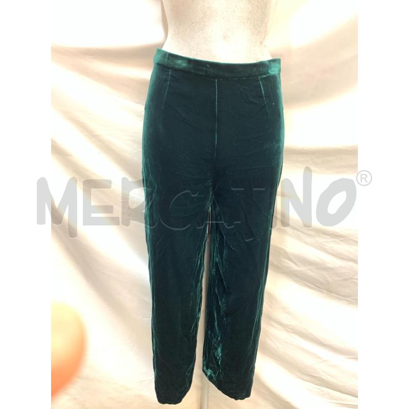 PANTALONE DONNA LUISA SPAGNOLI VELLUTO VERDE PETROLIO       | Mercatino dell'Usato Roma re di roma 1
