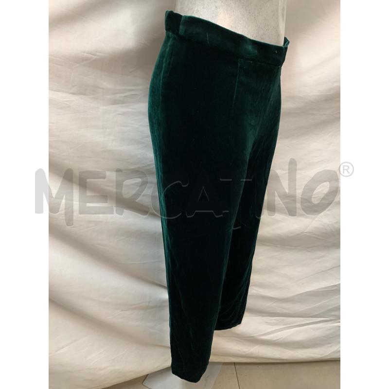 PANTALONE DONNA LUISA SPAGNOLI VELLUTO VERDE PETROLIO       | Mercatino dell'Usato Roma re di roma 2