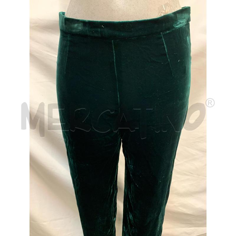 PANTALONE DONNA LUISA SPAGNOLI VELLUTO VERDE PETROLIO       | Mercatino dell'Usato Roma re di roma 4