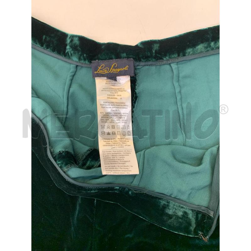 PANTALONE DONNA LUISA SPAGNOLI VELLUTO VERDE PETROLIO       | Mercatino dell'Usato Roma re di roma 5