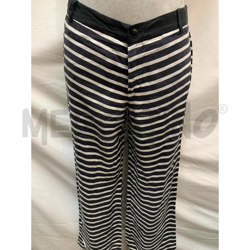 PANTALONE DONNA WEEKEND MAX MARA BIANCO NERO RIGHE | Mercatino dell'Usato Roma re di roma 3