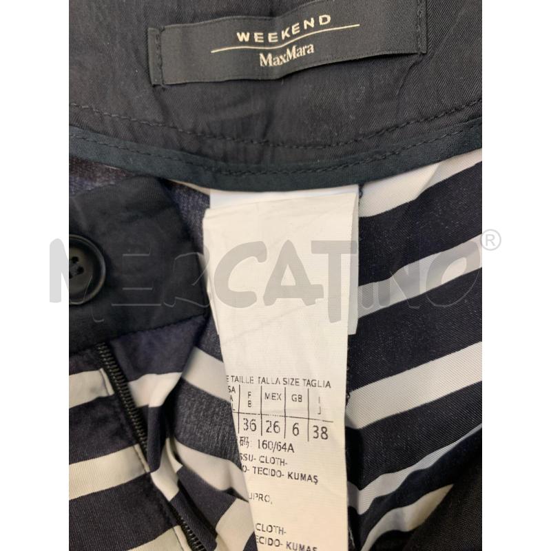 PANTALONE DONNA WEEKEND MAX MARA BIANCO NERO RIGHE | Mercatino dell'Usato Roma re di roma 4