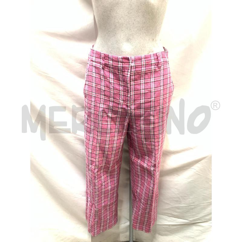 PANTALONE MAX&CO MISTO LINO ROSA QUADRETTI  | Mercatino dell'Usato Roma re di roma 1