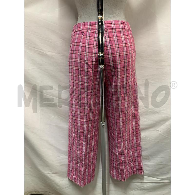 PANTALONE MAX&CO MISTO LINO ROSA QUADRETTI  | Mercatino dell'Usato Roma re di roma 3