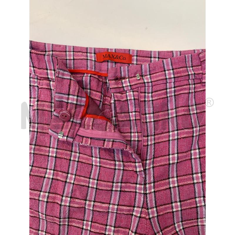 PANTALONE MAX&CO MISTO LINO ROSA QUADRETTI  | Mercatino dell'Usato Roma re di roma 5