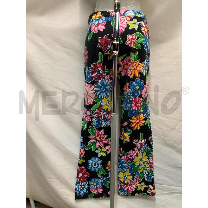 PANTALONE MOSCHINO NERO FIORI COLORATI | Mercatino dell'Usato Roma re di roma 3