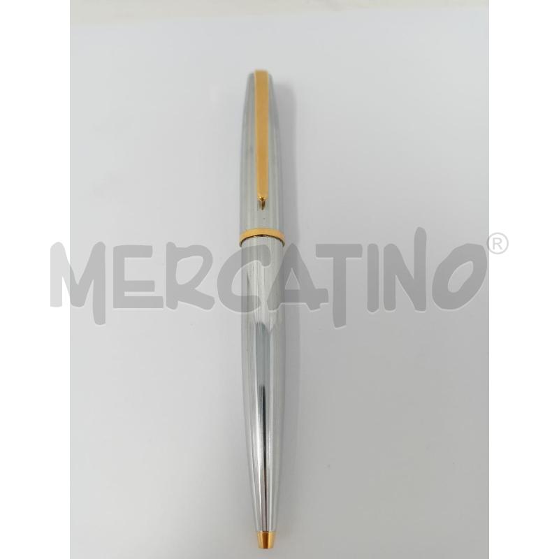 PENNA A SFERA AURORA LINEE VERTICALI SILVER DORATA | Mercatino dell'Usato Roma re di roma 1