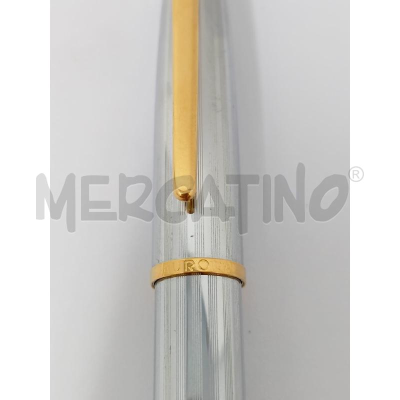 PENNA A SFERA AURORA LINEE VERTICALI SILVER DORATA | Mercatino dell'Usato Roma re di roma 2