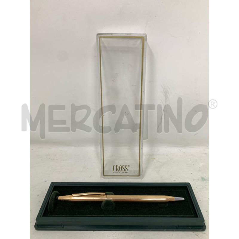 PENNA A SFERA CROSS PLACCATA DORATA TAPPINO NERO RIGHINE | Mercatino dell'Usato Roma re di roma 1