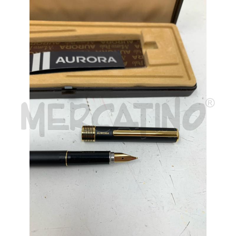 PENNA STILOGRAFICA AURORA NERA MATT SOTTILE TAPPO DEC DORATI | Mercatino dell'Usato Roma re di roma 2