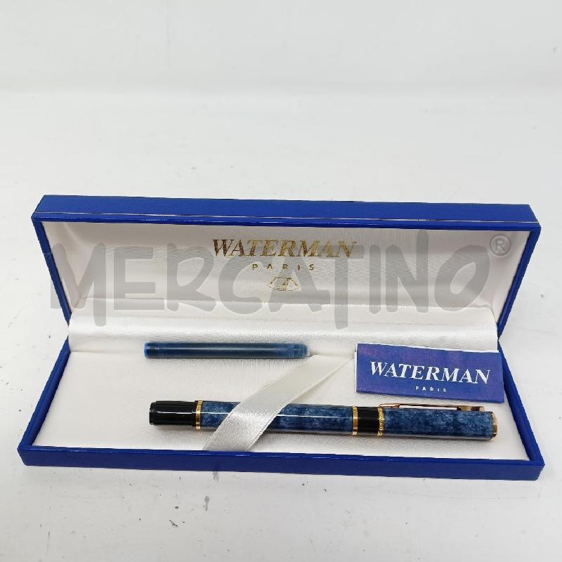 PENNA STILO WATERMAN BLU EFF MARMO BLU DEC NERI ORO | Mercatino dell'Usato Roma re di roma 1