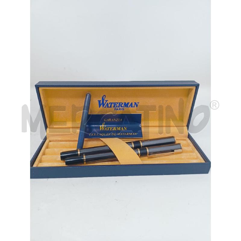 PENNA WATERMAN COPPIA STILO/SFERA NERE DORATE  | Mercatino dell'Usato Roma re di roma 1