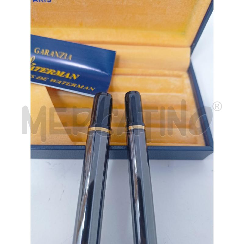 PENNA WATERMAN COPPIA STILO/SFERA NERE DORATE  | Mercatino dell'Usato Roma re di roma 3