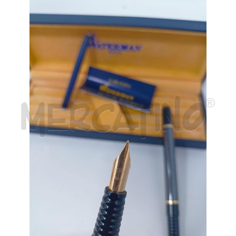 PENNA WATERMAN COPPIA STILO/SFERA NERE DORATE  | Mercatino dell'Usato Roma re di roma 4
