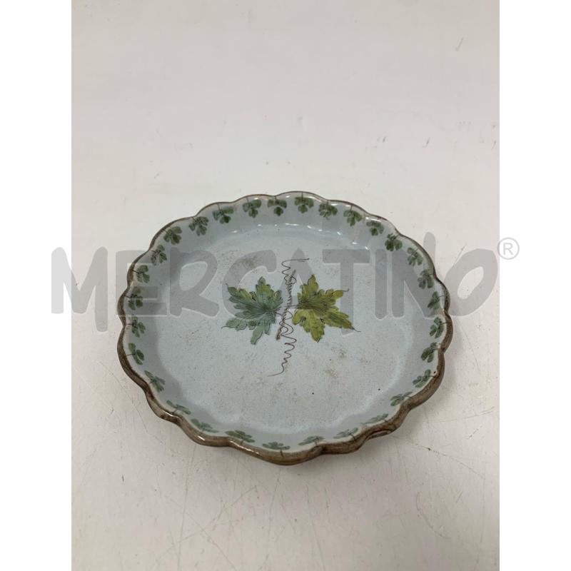 PIATTINO CERAMICA FAENZA EPOCA DEC FOGLIE UVA  | Mercatino dell'Usato Roma re di roma 1
