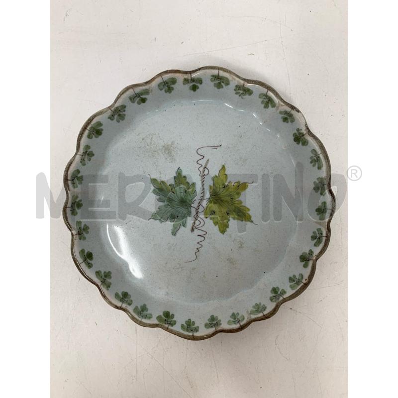 PIATTINO CERAMICA FAENZA EPOCA DEC FOGLIE UVA  | Mercatino dell'Usato Roma re di roma 2