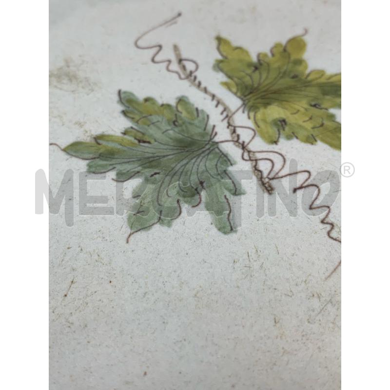 PIATTINO CERAMICA FAENZA EPOCA DEC FOGLIE UVA  | Mercatino dell'Usato Roma re di roma 4