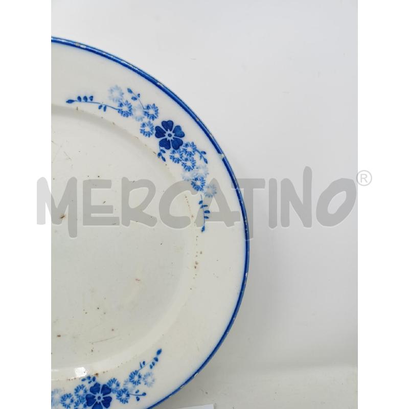 PIATTO ANTICO BIANCO DEC FIORI BLU BORDO BLU | Mercatino dell'Usato Roma re di roma 3