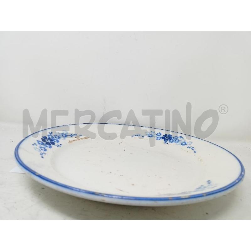 PIATTO ANTICO BIANCO DEC FIORI BLU BORDO BLU | Mercatino dell'Usato Roma re di roma 4