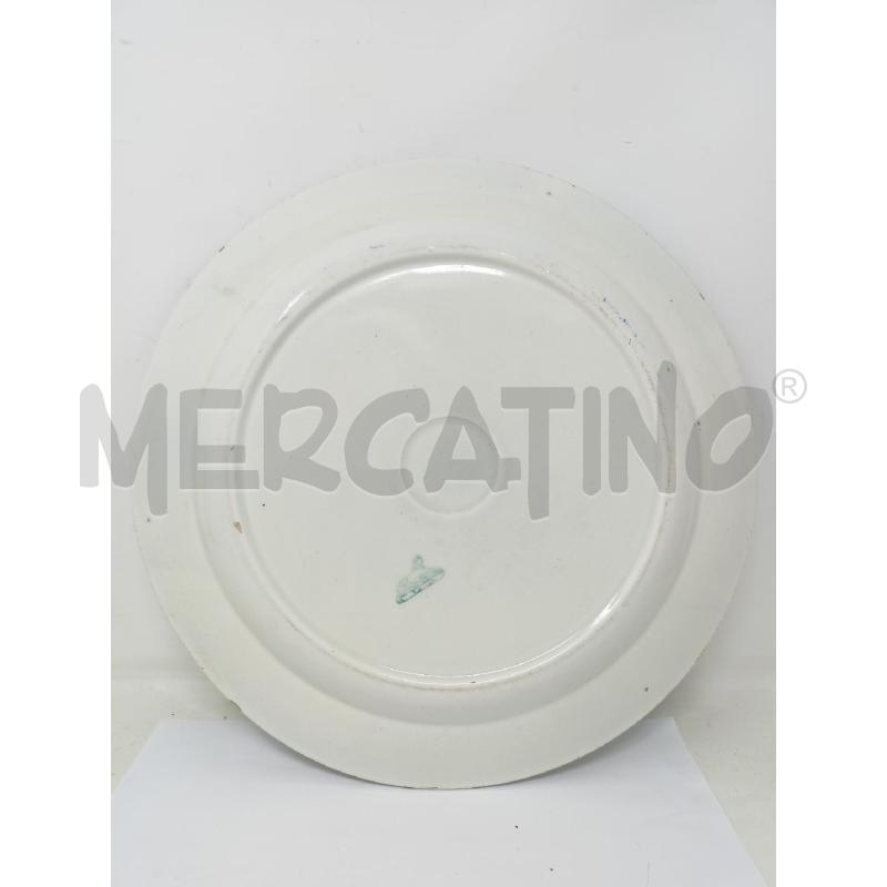 PIATTO ANTICO BIANCO DEC FIORI BLU BORDO BLU | Mercatino dell'Usato Roma re di roma 5