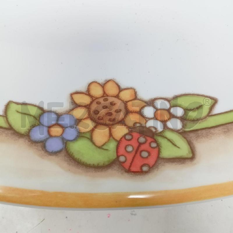PIATTO THUN OVALE COCCINELLE GIRASOLI BORDO GIALLO | Mercatino dell'Usato Roma re di roma 4