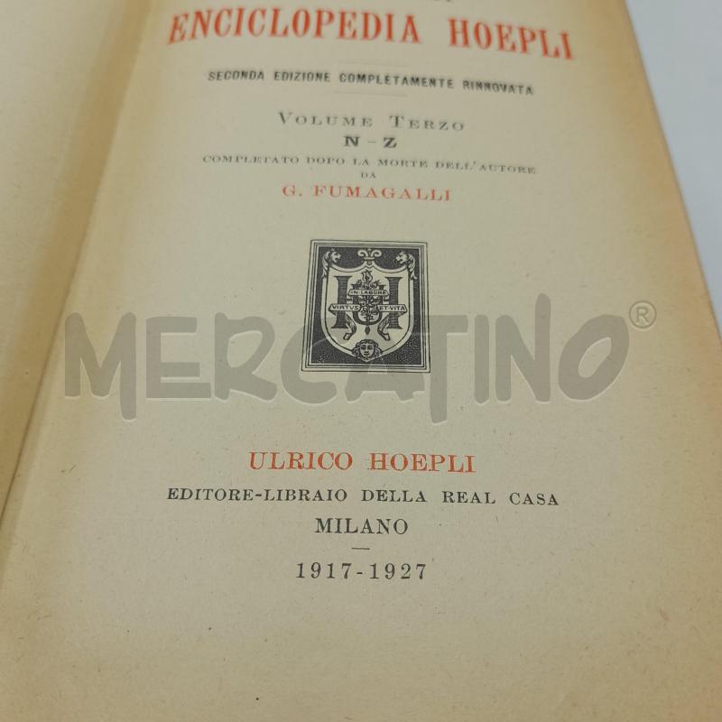 PICCOLA ENCICLOPEDIA HOEPLI 3VOLL 1913 | Mercatino dell'Usato Roma re di roma 4