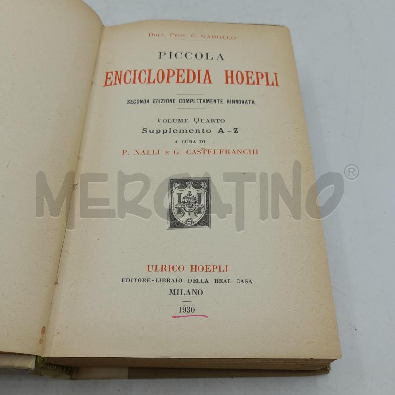 PICCOLA ENCICLOPEDIA HOEPLI A-Z 1930 | Mercatino dell'Usato Roma re di roma 3