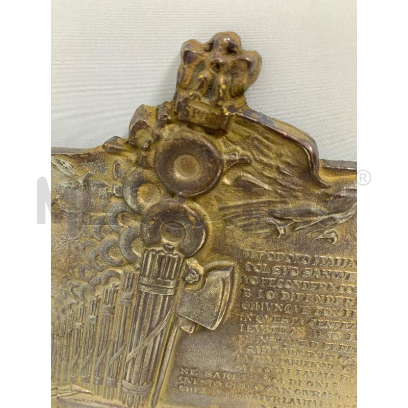 PLACCA BRONZO FASCIO MAGGIO 1936 | Mercatino dell'Usato Roma re di roma 2