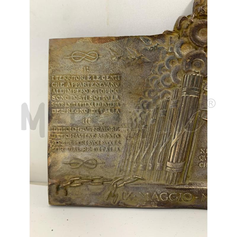 PLACCA BRONZO FASCIO MAGGIO 1936 | Mercatino dell'Usato Roma re di roma 4