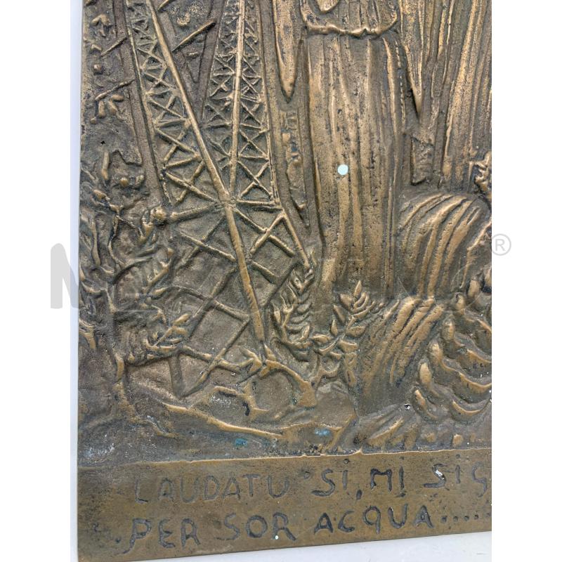 PLACCA BRONZO SAN FRANCESCO LAUDATA SI SORELLA ACQUA | Mercatino dell'Usato Roma re di roma 3